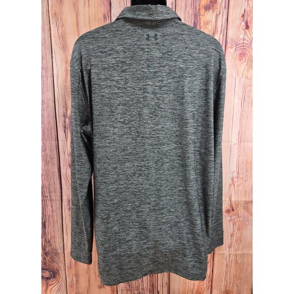 Under Armour Loose Fit Long Sleeve Polo Shirt XL Gray Heather Lightweight - Picture 2 of 8